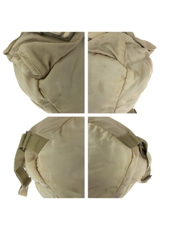 Prada Tessuto Beige Ivory Silver Nylon Leather Backpack main image 4